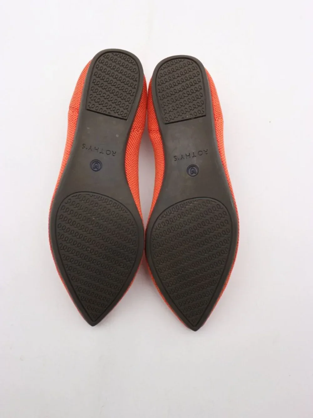 Rothy’s The Point Flats Women's Size 6 Orange Knit Loafer Slip On Ballet Shoes